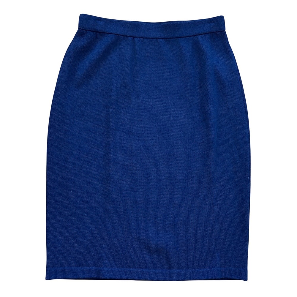 St. John Collection Navy Blue Santana Knit Pencil Skirt Size 8 Made in USA
